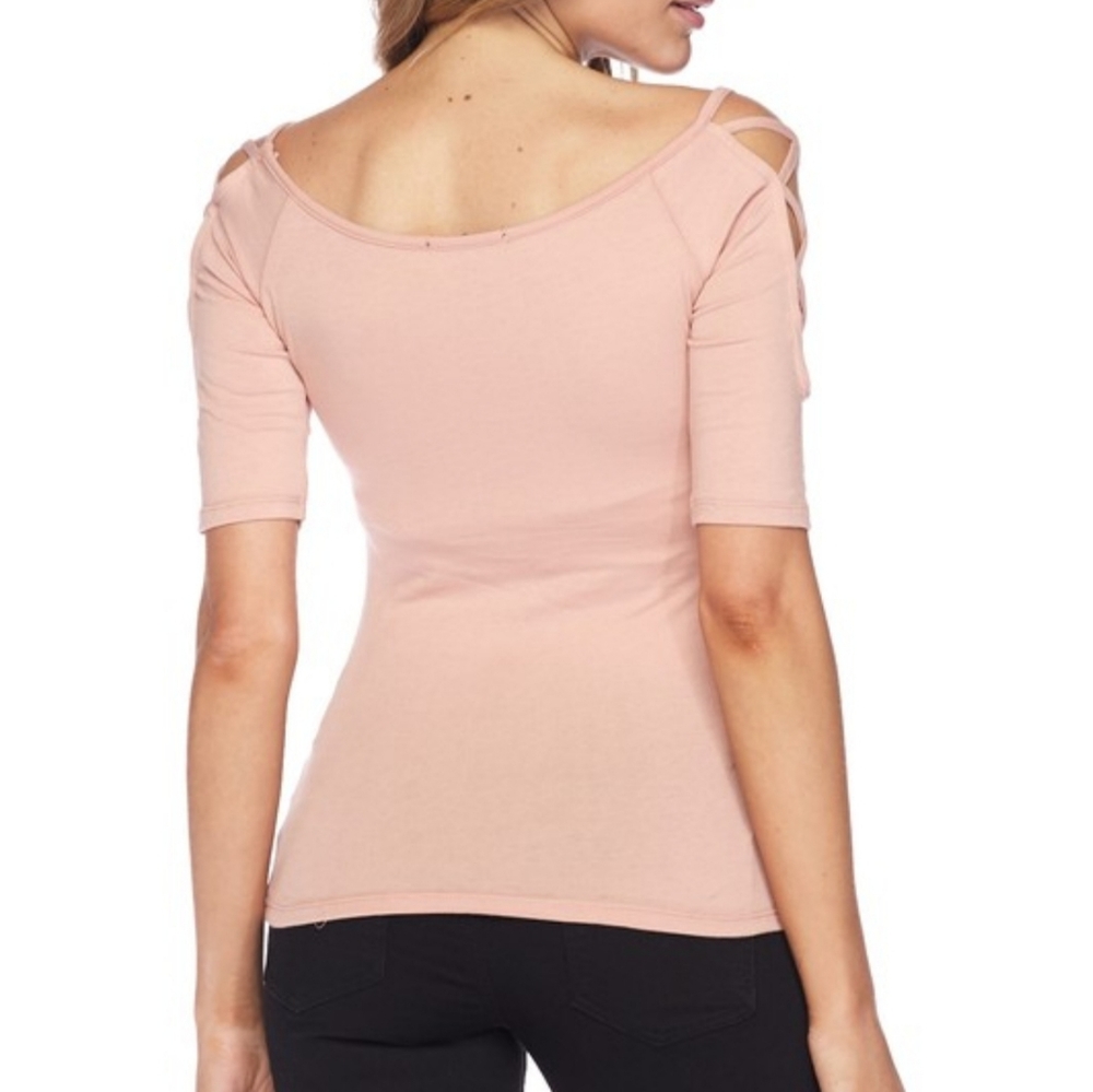 NWT Mauve Lattice Detailed Off Shoulder Top - Picture 4 of 8